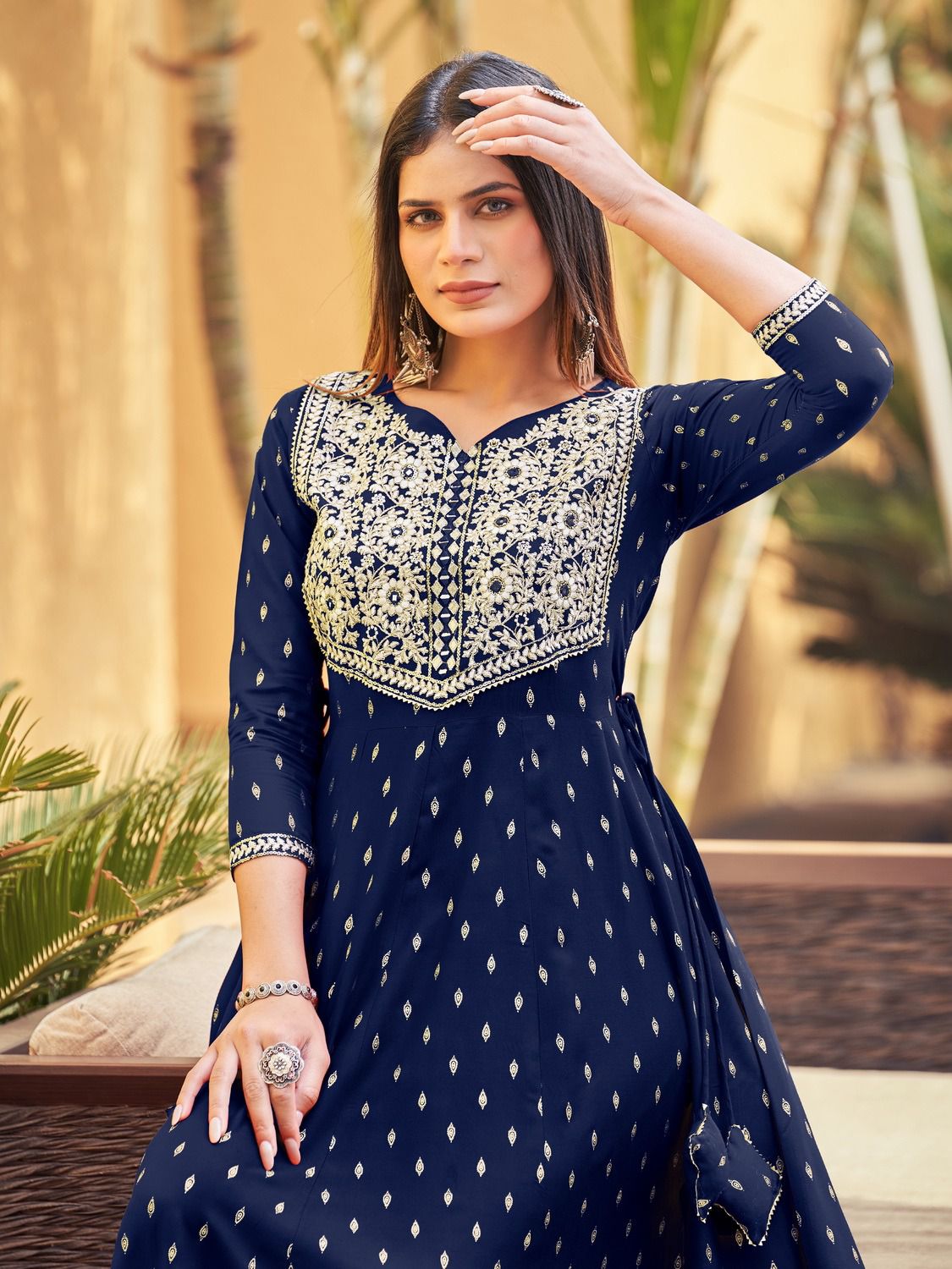 Walkway 40 By Blue Hills Printed Anarkali Kurti Catalog
